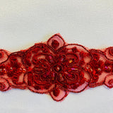 1 Yard Elegant Beaded and Corded Lace Trimming Embroidered on Durable Polyester Mesh for Dresses 2 Inch Width