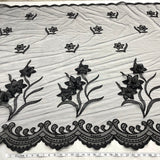 1 Yard Beaded 3D Floral Lace Fabric Embroidered Couture Mesh Gown 52" Width