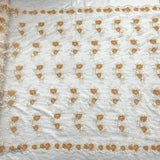 1 Yard Corded Bridal Lace Fabric Embroidered Net Mesh Sage Pink 53" Width