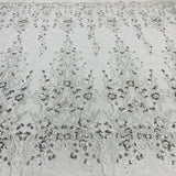 1 Yard Radiant Gold Beaded Lace Fabric Embroidered on 100% Polyester Net Mesh 52 inch Width