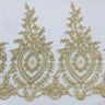 1 Yard Corded Lace Trimming Embroidered on 100% Polyester Net Mesh 13? Wide