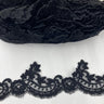 1 Yard Corded Lace Trimming on Net Mesh – 3" Wide | Handmade Embroidered Trim for Dresses & Gowns