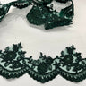 1 Yard Couture Corded Lace Trimming on Net Mesh for Dresses 3.75 Inch Width