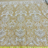 1 Yard Beaded Lace Fabric Embroidered on Polyester Net Mesh, 51" Wide, Premium Lace Fabric for Dresses & Crafts