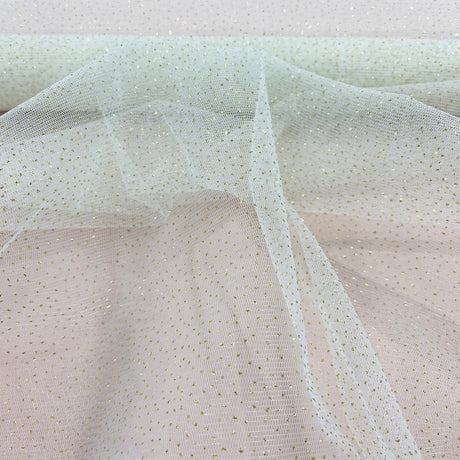 1 Yard Glitter Mesh Fabric | 60" Width | 100% Polyester | Sheer Sparkle for Dresses & Décor