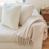 Soft Cozy Fuzzy Faux Fur Mosaic Floral Print Pillow for Elegant Home Décor