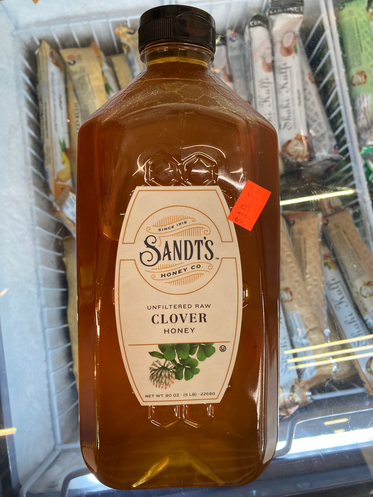SANDT’S HONEY CO. UNFILTERED RAW CLOVER HONEY 5LB