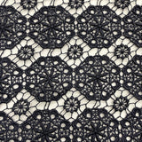 1 Yard Floral Lace Fabric Embroidered on 100% Polyester Net Mesh, Elegant Guipure Lace Material