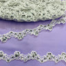 1 Yard White/Silver Beaded Lace Trimming Embroidered on Organza | 1" Wide | Delicate Beaded Edge Trim for Bridal & Costume Design