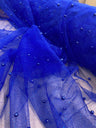 1 Yard Glitter Mesh Lace Fabric with Scattered Pearls 2-Way Stretch 60" Wide by Lace USA