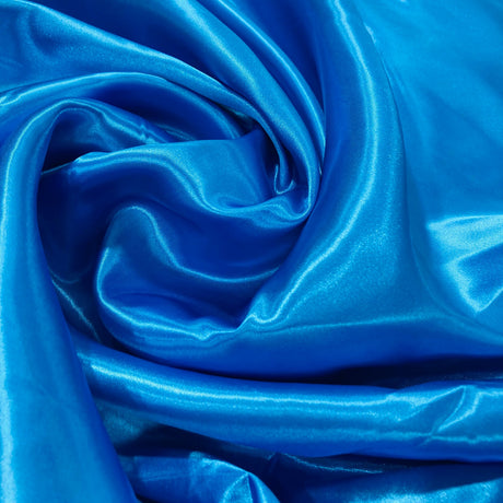 1 Yard Aqua Blue 60" Charmeuse Medium Satin Lining Fabric 100 Percent Polyester