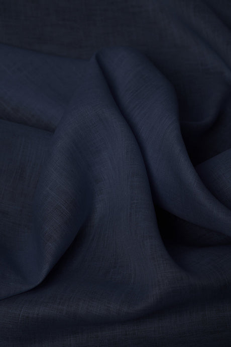 1 Yard Indigo Linen Fabric Lightweight Flat Solid 44 Inches Wide for Apparel