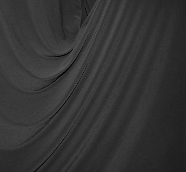 ITY Black Polyester Spandex Fabric - Black, 58/60" Width (1 Yard)