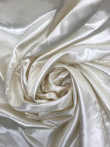Ivory Medium Satin Polyester Fabric - Ivory, 58"-60" Wide