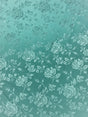 Aqua Jacquard Satin Fabric - Aqua, Reversible, 58"-60" Width (1 Yard)