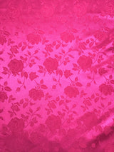 Fuchsia Jacquard Satin Fabric - Fuchsia, Reversible, 58"-60" Width (1 Yard)