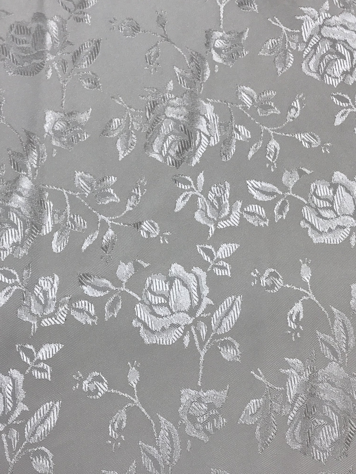 Ivory Jacquard Satin Fabric - Ivory, Reversible, 58"-60" Width (1 Yard)