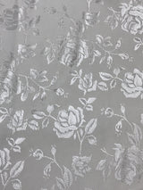 Ivory Jacquard Satin Fabric - Ivory, Reversible, 58"-60" Width (1 Yard)