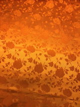Rust Jacquard Satin Fabric - Rust, Reversible, 58"-60" Width (1 Yard)
