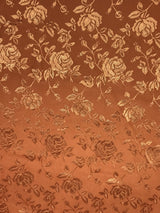 Rust Jacquard Satin Fabric - Rust, Reversible, 58"-60" Width (1 Yard)