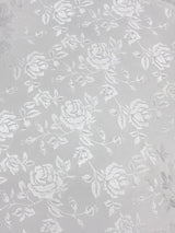 White Jacquard Satin Fabric - White, Reversible, 58"-60" Width (1 Yard)