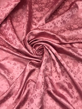 Mauve Jacquard Satin Polyester Fabric - Mauve, Reversible, 58"-60" Width (1 Yard)