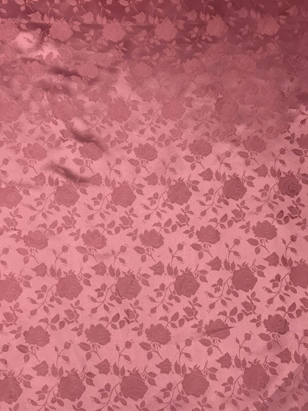 Mauve Jacquard Satin Polyester Fabric - Mauve, Reversible, 58"-60" Width (1 Yard)