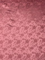 Mauve Jacquard Satin Polyester Fabric - Mauve, Reversible, 58"-60" Width (1 Yard)
