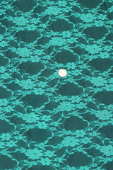 Jade Stretch Lace Nylon Spandex Fabric - Jade Floral Lace, 58/60" Width (1 Yard)