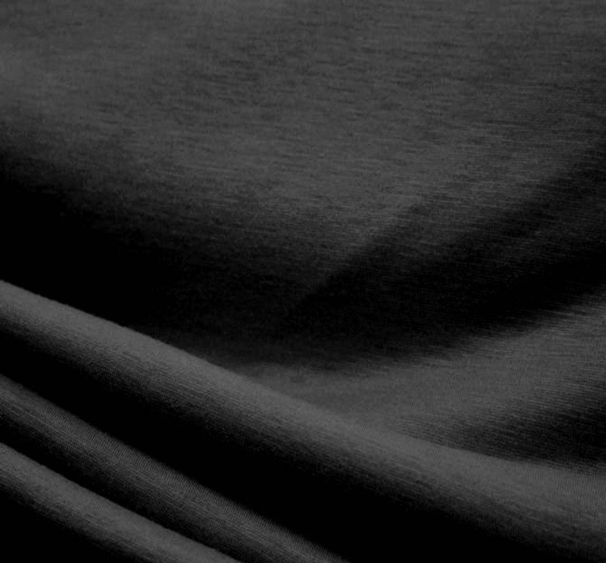 1 Yard Soft Black Interlock Jersey Knit Apparel Fabric 58 Inch Width