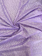 Heavy Eyelet Lilac Polyester Cotton Fabric - Lilac Floral Embroidery, 41"- 42" Width