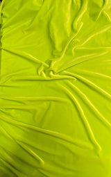 Lime Green Stretch Velvet Fabric - Lime Green, 58"-60" Width (1 Yard)