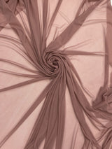 Power Mesh Nylon Spandex Fabric - Mauve, Sheer, 60" Width (1 Yard)