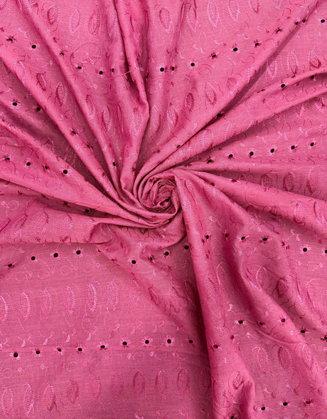 Mauve Medium Eyelet Polyester Cotton Fabric - Mauve, Solid, 41"-42" Width