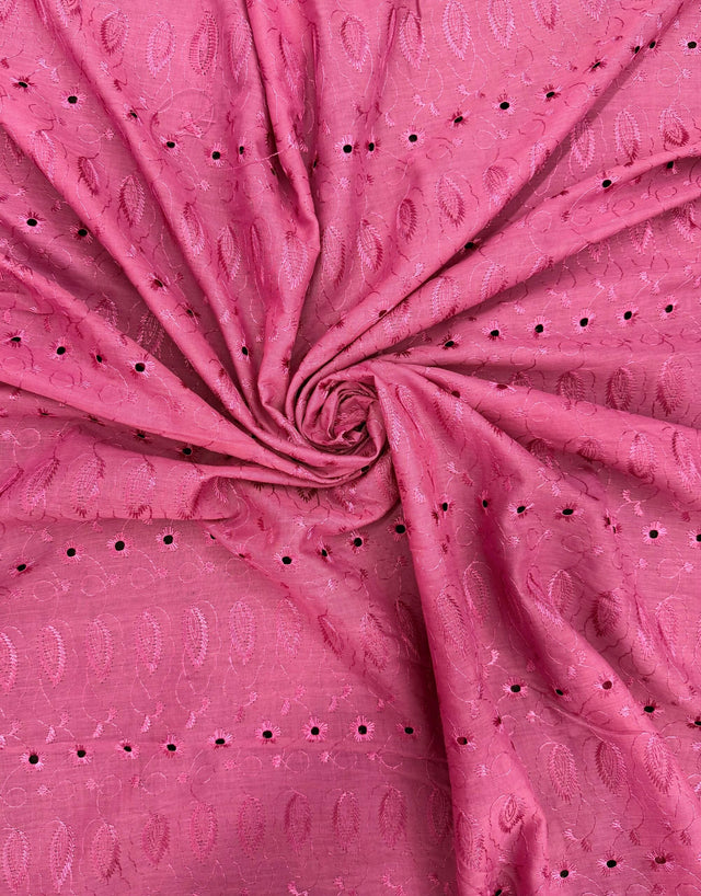 Mauve Medium Eyelet Polyester Cotton Fabric - Mauve, Solid, 41"-42" Width