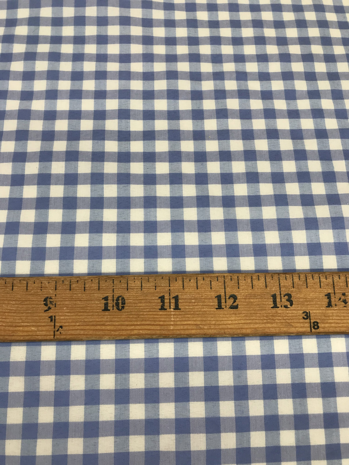 Coppen Blue Gingham Checkered Polyester Cotton Fabric - Blue Gingham Checkered, 58/59" Width (1 Yard)