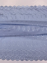 Baby Blue Medium Eyelet Polyester Cotton Fabric - Baby Blue, Solid, 41"- 42" Wide