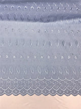 Baby Blue Medium Eyelet Polyester Cotton Fabric - Baby Blue, Solid, 41"- 42" Wide