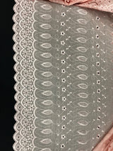 Blush Medium Eyelet Polyester Cotton Fabric - Blush, Small Eyelets, 41"-42" Width