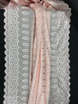 Blush Medium Eyelet Polyester Cotton Fabric - Blush, Small Eyelets, 41"-42" Width
