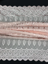 Blush Medium Eyelet Polyester Cotton Fabric - Blush, Small Eyelets, 41"-42" Width