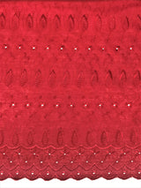 Cherry Medium Eyelet Polyester Cotton Fabric - Cherry, Solid, 41"-42" Width