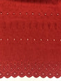 Cherry Medium Eyelet Polyester Cotton Fabric - Cherry, Solid, 41"-42" Width