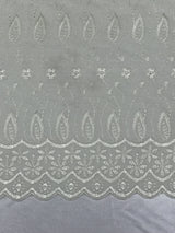 Ivory Medium Eyelet 80% Polyester 20% Cotton Fabric - Ivory, Medium Eyelet, 41"-42" Width