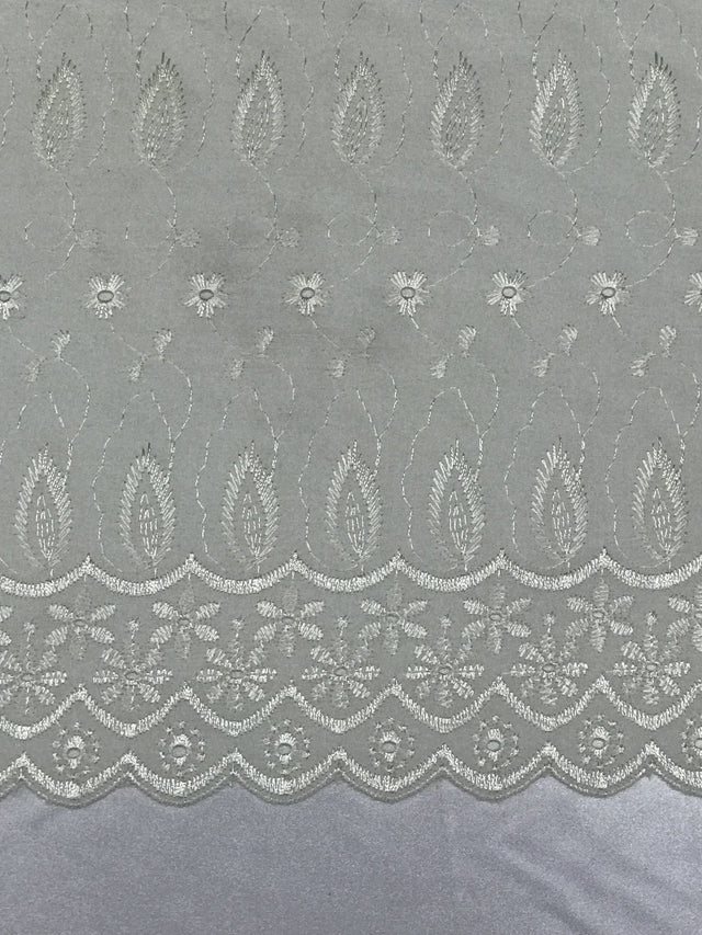 Ivory Medium Eyelet 80% Polyester 20% Cotton Fabric - Ivory, Medium Eyelet, 41"-42" Width