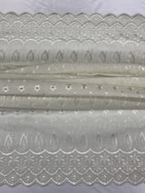 Ivory Medium Eyelet 80% Polyester 20% Cotton Fabric - Ivory, Medium Eyelet, 41"-42" Width