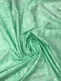 Mint Green Medium Eyelet Polyester Cotton Fabric - Solid Mint Green, Double Side Border, 41"-42" Width