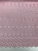 Pink Medium Eyelet Polyester Cotton Fabric - Pink, Small Eyelets, 41"-42" Width