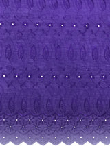 Purple Medium Eyelet 80% Polyester 20% Cotton Fabric - Purple, Medium Eyelet, 41"-42" Width