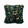 Golden Faux Fur Glow Fluffy Pillow with Shimmery Foil Illuminating Effect